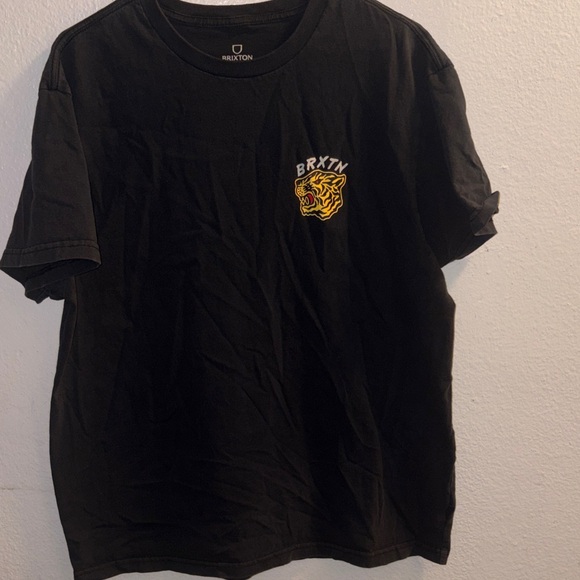 Brixton Other - Brixton Black Tee with Yellow Tiger Chest Logo